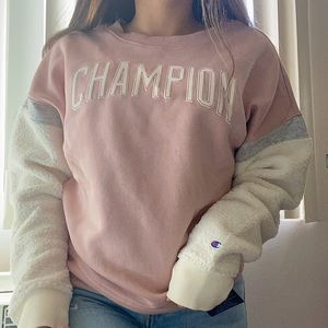 Pink Champion Sherpa detail sweatshirt